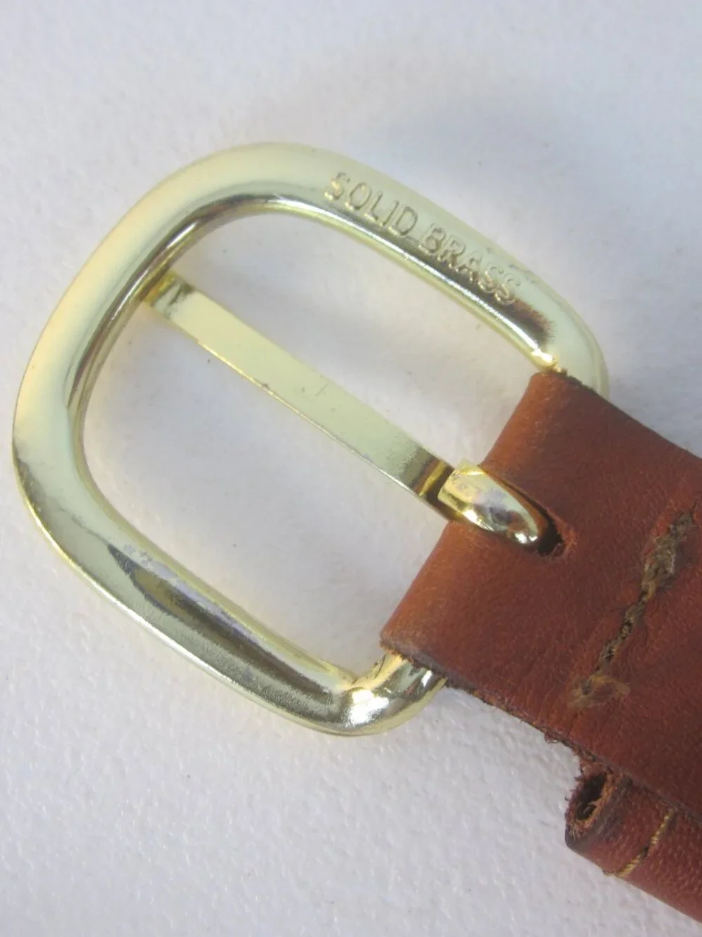 Web Canvas Brown Leather Fishing Belt Men 42 Brass Buckle Fish Theme 40 - 44
